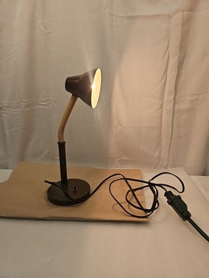 Vintage Tensor 33 AMPS Prestige Line Flex Small Desk Lamp Gooseneck Brown 