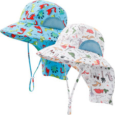 Baby Sun Hat UPF 50 Mesh Liner Toddler Bucket Hats with Wide Brim Neck Flap for
