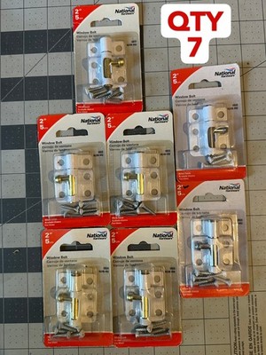 NOS 7-pack lot National Hardware Cellar Window Barrel Bolt White 2'' N248-492