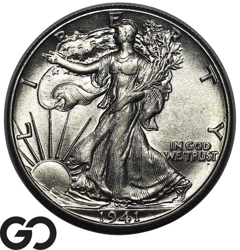 1941 Walking Liberty Half Dollar Blast White Gem BU++