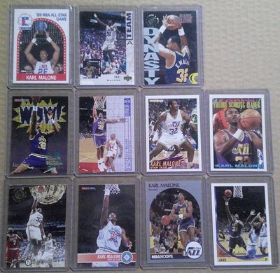 KARL MALONE Lot of 11 Cards, Inserts, Base,     