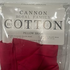 Vintage Cannon Royal Family Standard Pillow Sham Red 100% Cotton Percale NOS USA