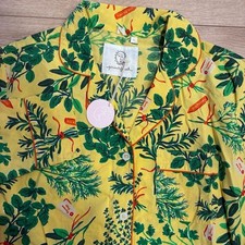 NWT Printfresh Women s Herb Garden Long Sleeve Organic Cotton Pajama Top Size S