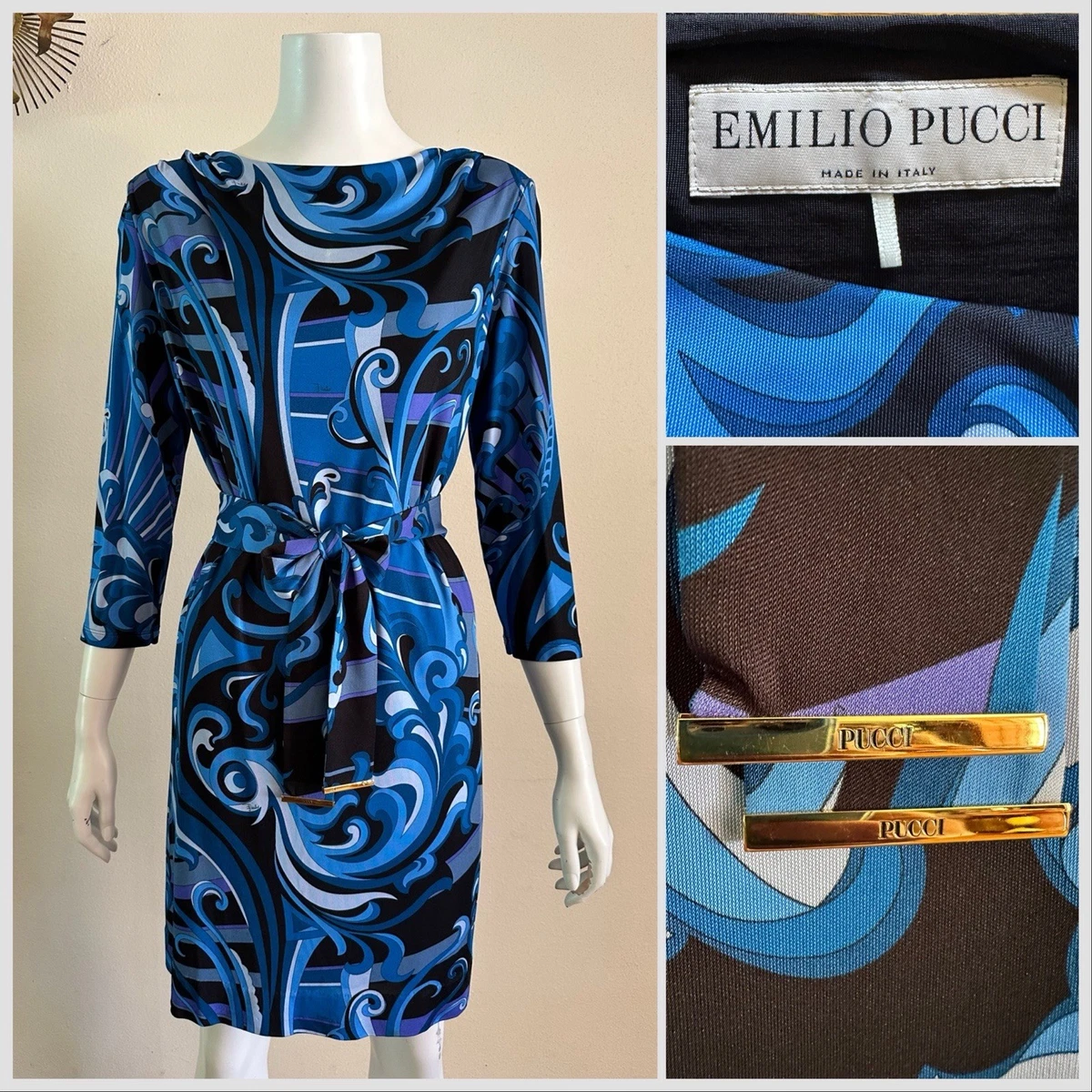 ワンピース EMILIO PUCCI Silk/Rayon Dress Size 42 fd 25+ Emilio Pucci 3/4 Sleeve Dresses for Women for sale | Updated