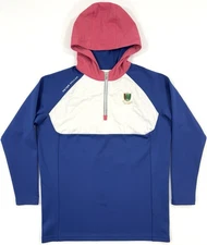 Peter Millar Youth Boys Sz L Pine Valley Hyperlight Weld Hoodie 1/4 Zip Pullover