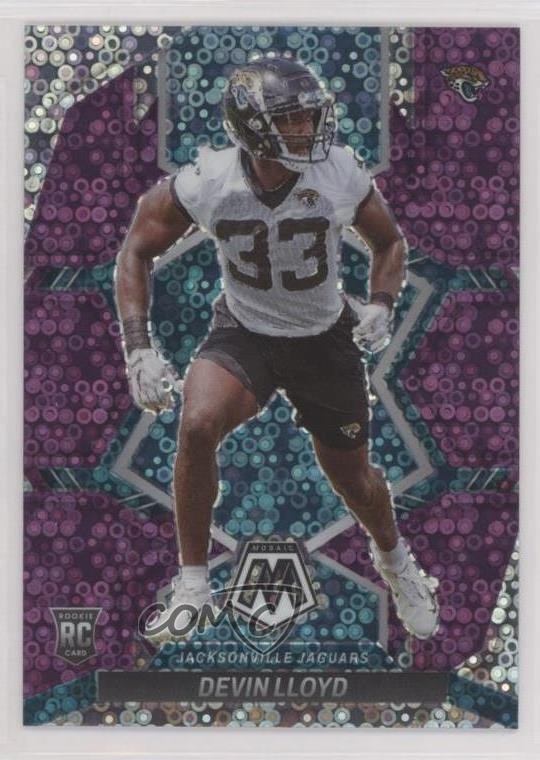 2022 Panini Mosaic Rookies No Huddle Purple Prizm /50 Devin Lloyd #375 Rookie RC
