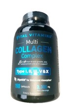 2026 Exp Vital Vitamins Multi Collagen Complex - Type I II III V X Grass Fed
