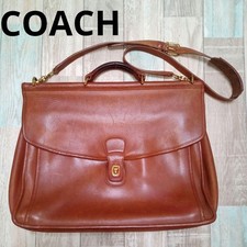 COACH 5266 Turn Lock Briefcase Business Bag Leather Brown Vintage From Japan