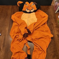Disney The Lion King Scar Micro Fleece Costume Men's Pajama Pj Union Suit XXS XS