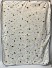 Disney Sincerely Winnie Pooh Tigger Baby Blanket Blue Trim Leaves Will Be Leaves