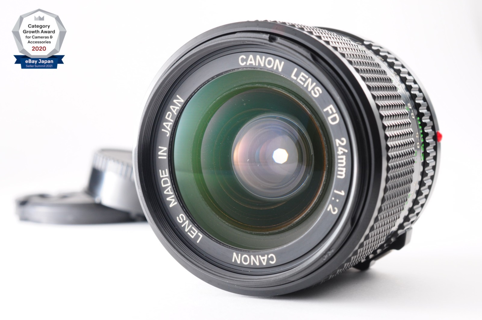 **NEAR MINT** Canon New FD NFD 24mm f/2 Manual Focus Wide Angle Lens + Cap Japan