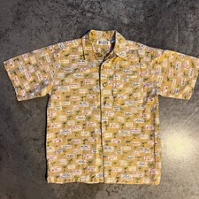 ugle Boy Authentics Vintage 90s Hawaiian Shirt M Ramie Cotton Coastal Grandpa