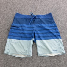 Patagonia Board Shorts Mens 32 Blue Swim Trunks Quickdry Stretch STY 86612