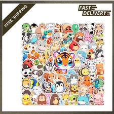 Kids Cartoon Animal Stickers Pack 100 Water Resistant Durable for Teens Adults
