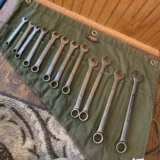 Vtg Craftsman 12 Pc Metric Combination Wrench Set 12-Pt Forged USA VΛ with roll