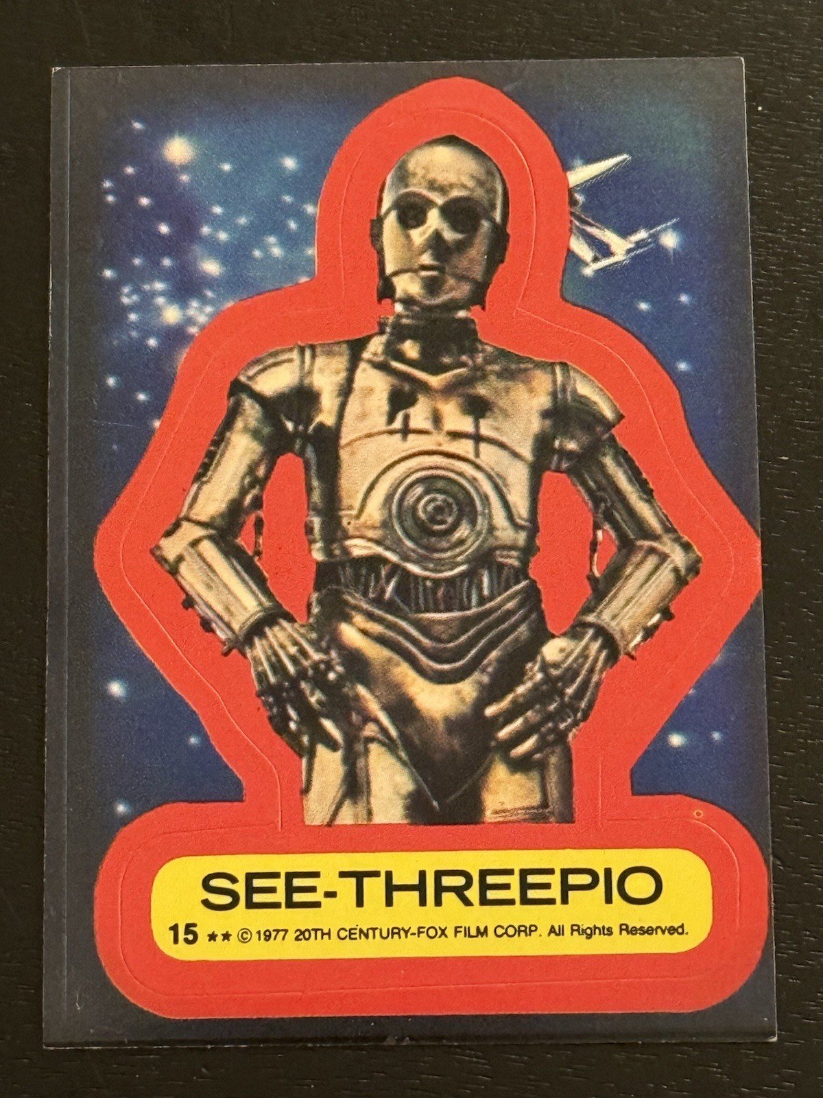 See-Threepio #15 Star Wars 1977 Topps Stickers trading card — raw and PSA graded price guide