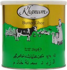 Khanum Pure Butter Ghee 2kg – Desi Clarified Cow’s Milk Ghee, Indian Cooking