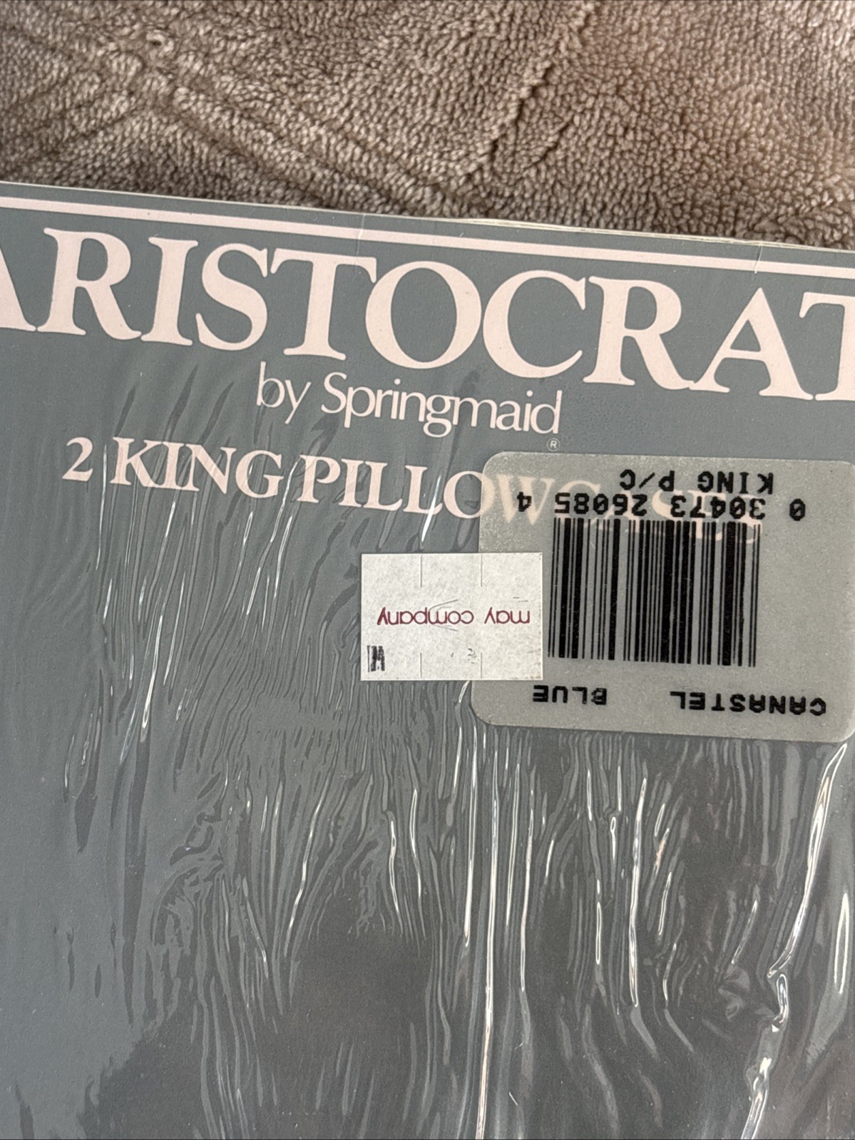 Aristocrat Springmaid Vintage King Flat Sheet Blue White Floral NEW Cottage USA