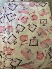 Pink High Heel And Perfume Bottle Fabric With Glitter