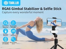 TOALLIN Mobile Phone Gimbal Stabilizer, Foldable Selfie Stick Tripod with Light — image 12