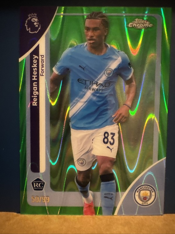 2025-26 Topps Chrome P/L - Reigan Heskey RC #129 Green Refractor /99 Rookie SSP!