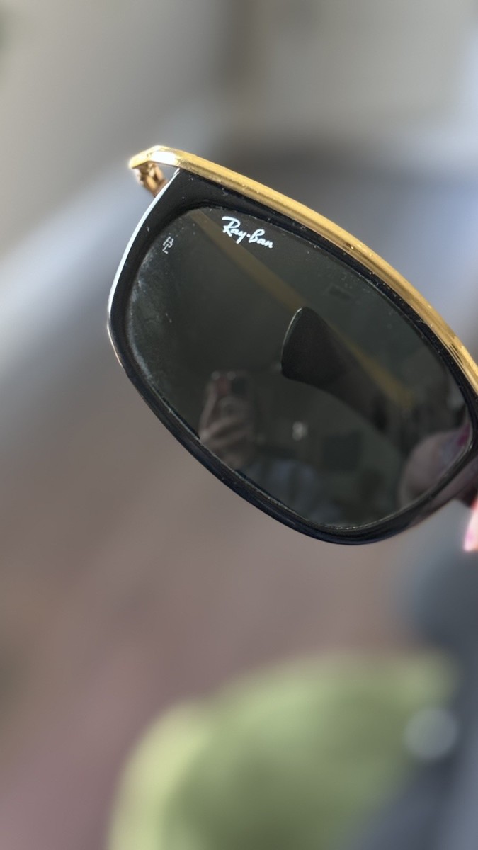 Vintage B&L Ray-Ban Olympian Sunglasses Black & Gold USA Made Rare