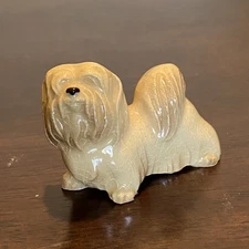 Vintage Hagen Renaker Miniature Lhasa Apso Dog ceramic figurine  2” Long