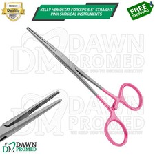 Kelly Hemostat Forceps 5.5" Straight Pink Surgical Instruments German Grade
