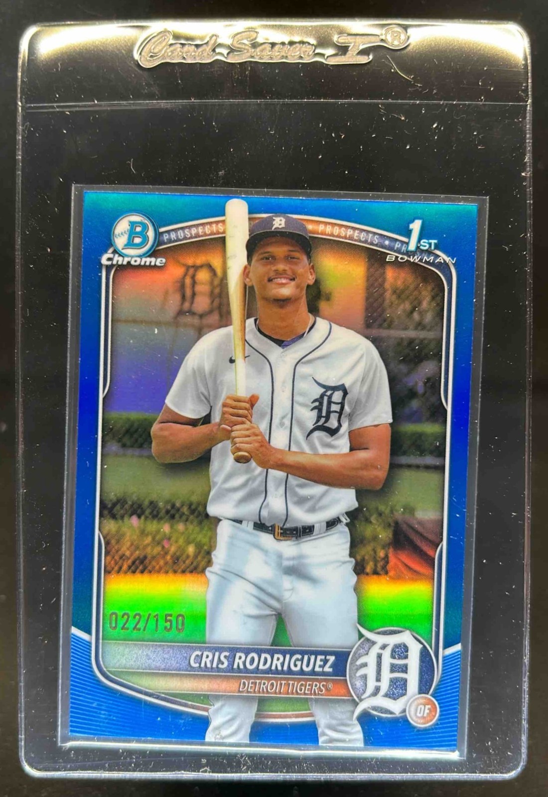2025 Bowman Chrome Cris Rodriguez Blue Refractor 1st Prospect #22/150 Tigers