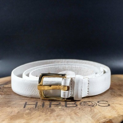 GUESS Damen Gürtel Leder Jeansgürtel Weiß Größe M