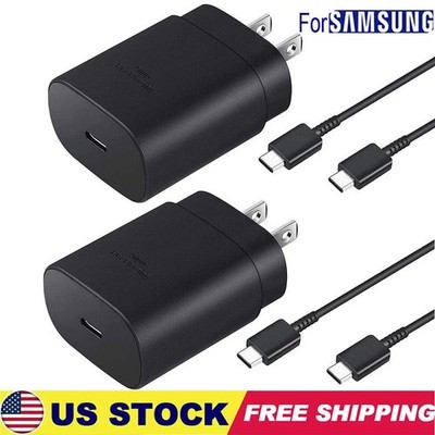 For Samsung A17 A07 A36 A56 A15 A35 25W Super Fast Charger & Type C Cable-USA