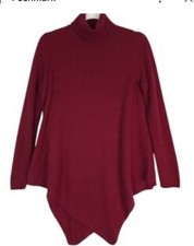 MAGASCHONI 100 Cashmere Turtleneck Pullover Soft Sweater Size S Red, Burgundy