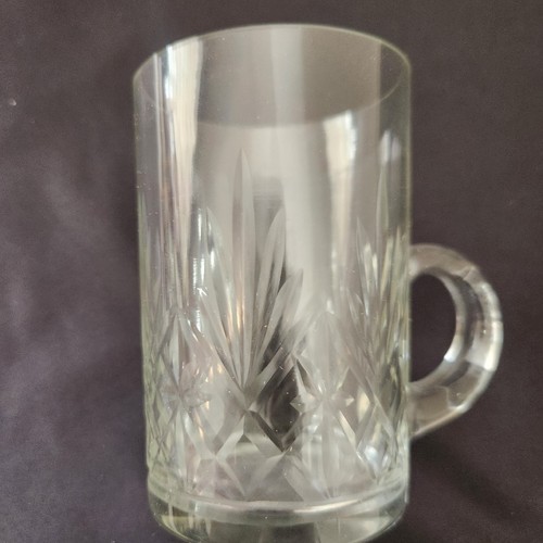 Set di 6 tazze da tè caffè vintage in vetro trasparente 6 oz. Modello Starburst inciso - Foto 4 di 4