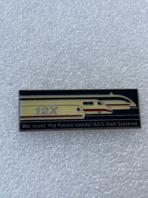 Pin s AEG Rail systems Eisenbahn Waggon Zug Trafo elektrisch selten