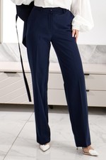 Women's blue straight trousers with pockets Size 2, 4, 6, 8, 10, 12 US NEW