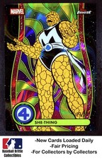 2026 Finest Fantastic Four She-Thing Blacklight Neon Gold Lava Refractor #/50