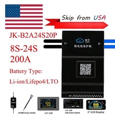 JK BMS 8-24S 200A 2A Active Balance Lifepo4 Li-Ion Battery Protection Board Lot