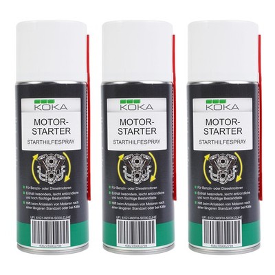 KOKA 3x Starthilfe-Spray 400ml Kalt-Start Auto Motor-Start Pilot Starter-Spray