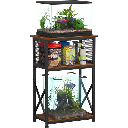 Fish Tank Stand, 10 Gallon Aquarium Stand with Storage, 3 Tier Heavy Metal Fi...