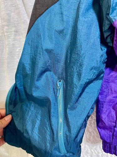 Vintage 90s Unisex Size 10/12 Medium Kids Windbreaker Jacket Color block EUC - Picture 24 of 24