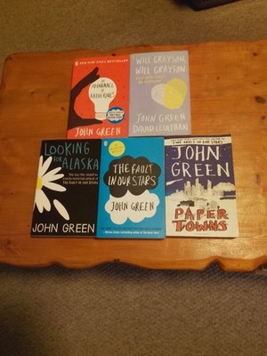 5 JOHN GREEN BOOKS JOBLOT BUNDLE-PAPER TOWNS,LOOKING ALASKA,FAULT IN OUR STARS+