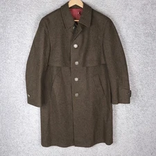 DISTLER BAUR LODEN MEN'S WOOL COAT size 46 or M MEDIUM OVERCOAT BROWN LONG