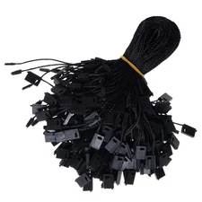 3000Pcs Hang Tag String, 7 Inch Black Nylon Snap Lock Pin Loop Plastic Tag Fa...