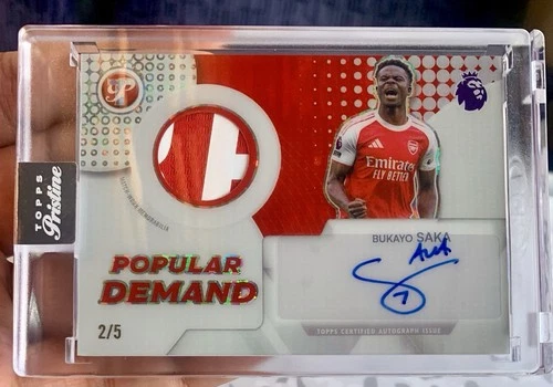 Bukayo Saka Match Worn Patch Auto /5 Topps Pristine Premier League 2026 Sealed