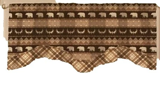 Mezcla de algodón estampado animal marrón Cortinas de Ventana