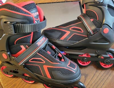 Rollerblade USA Microblade Boys Adjustable Fitness Inline Skate - Black/Red