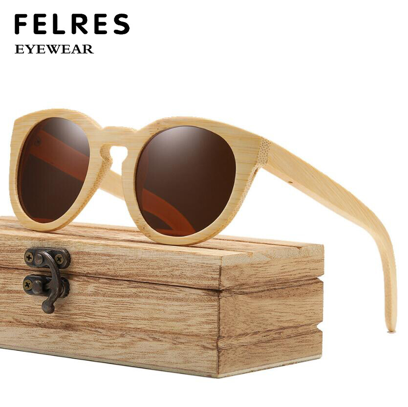 Men Women Bamboo Wood Polarized Sunglasses Wooden Frame  display picture 1
