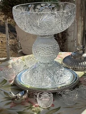 antique crystal punch bowl
