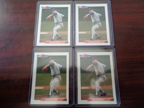 1992 Bowman Nolan Ryan #222 Card Lot of 4-RANGERS-ANGELS