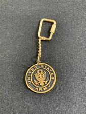 Vintage United States Army Insignia Metal Key Ring